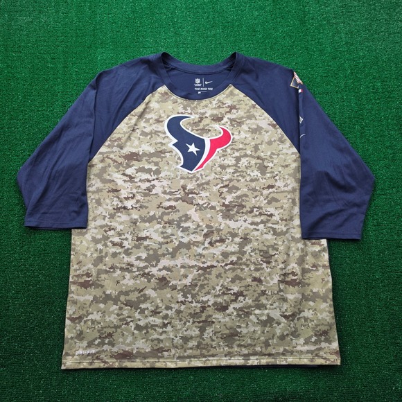 Nike Other - Houston Texans Nike NFL On Field Apparel Salute to Service Raglan Shirt Mens 2XL